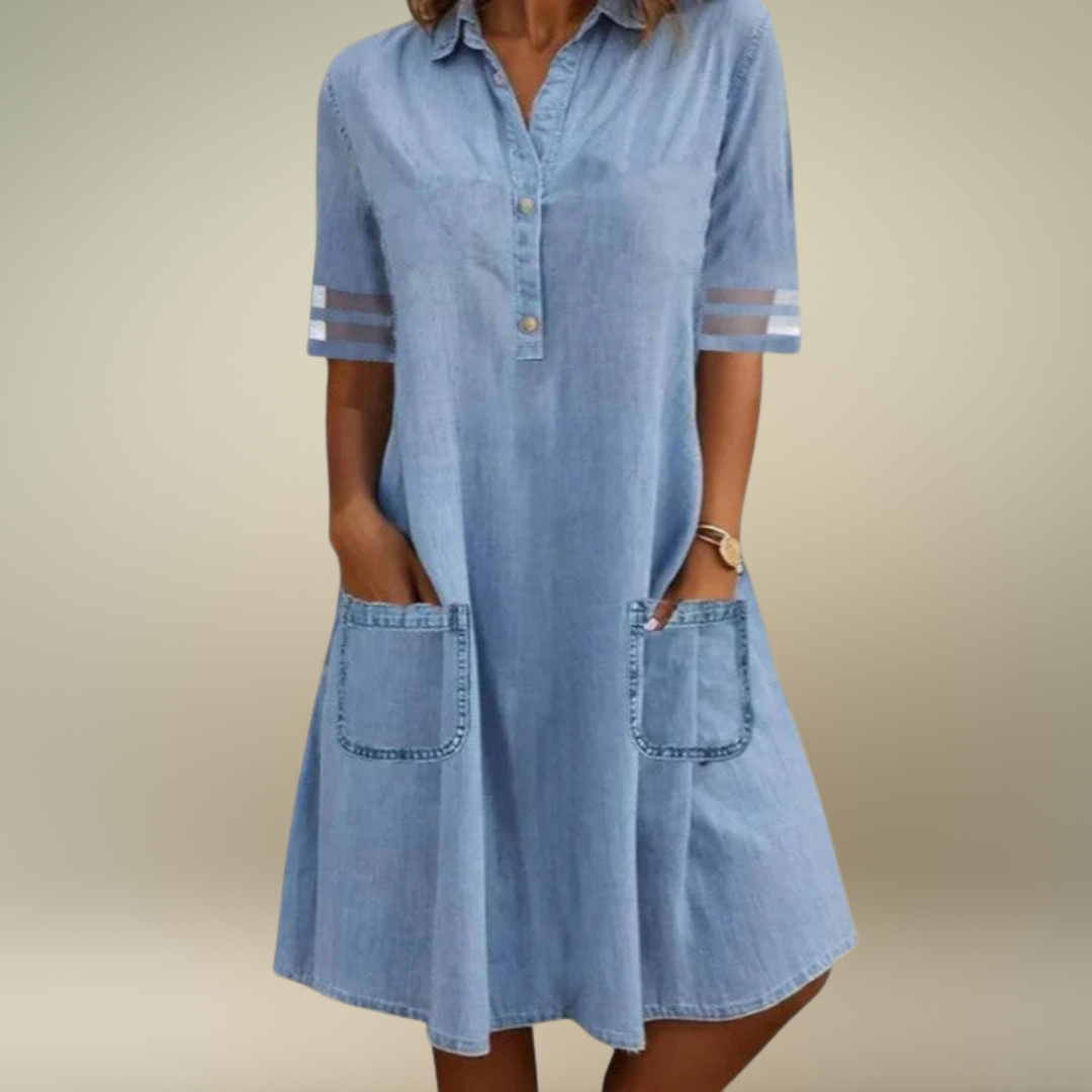 Brittany | Figure Flattering Denim Dress