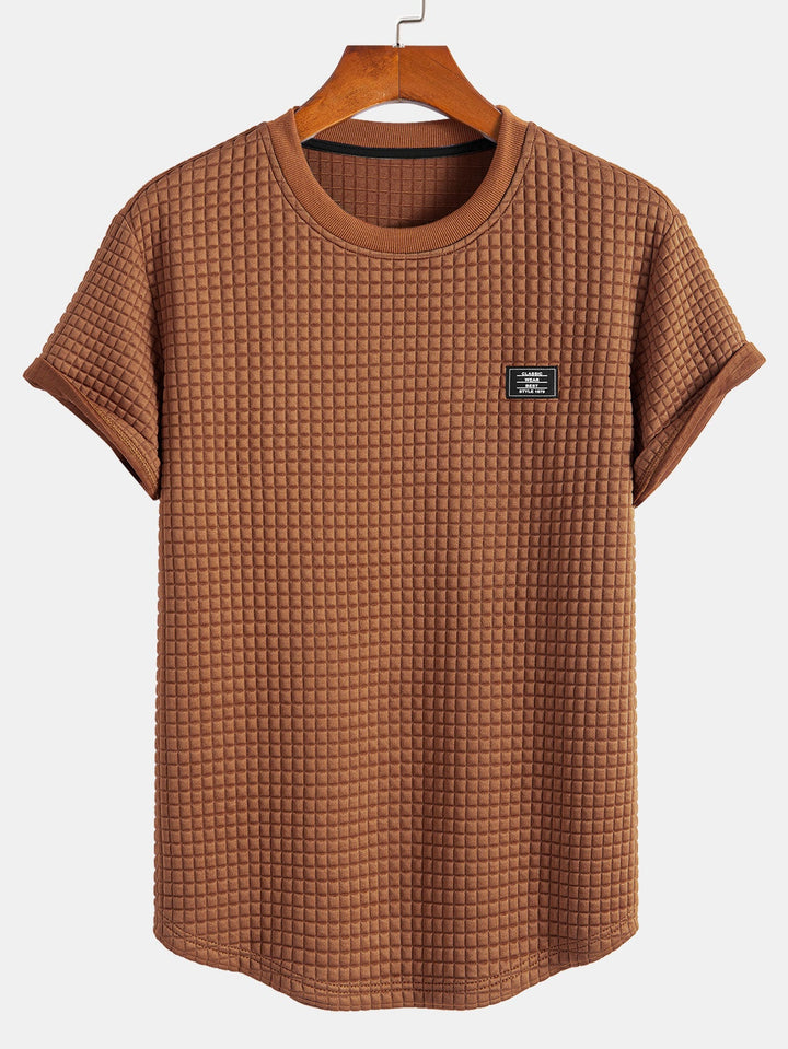 Korte Mouw Wafel Boog Hem T-Shirt