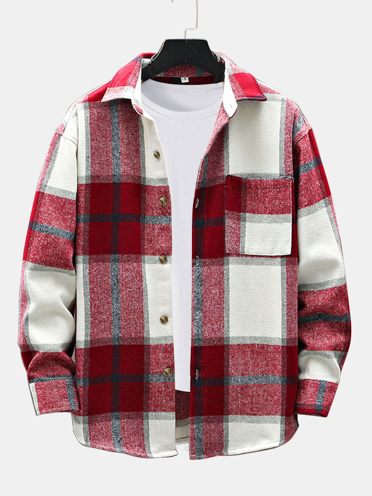 Flanellen Plaid Overhemd met Zak