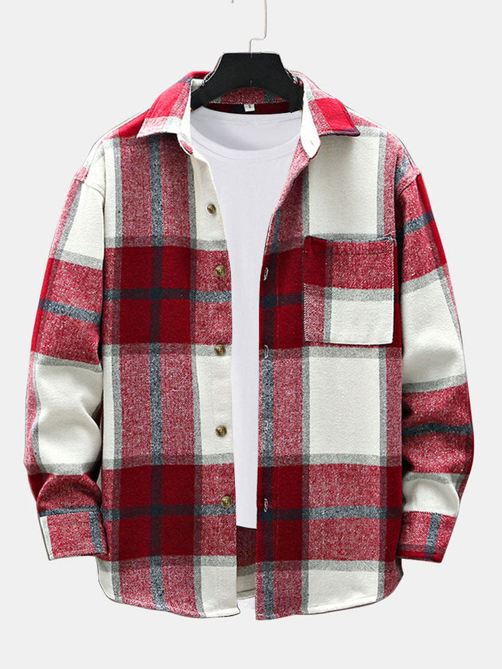 Flanellen Plaid Overhemd met Zak