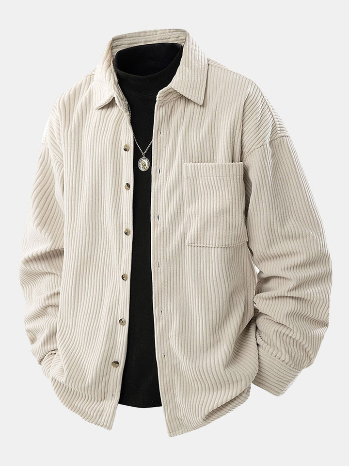Relaxed Fit Button-Down Shirt in Corduroy