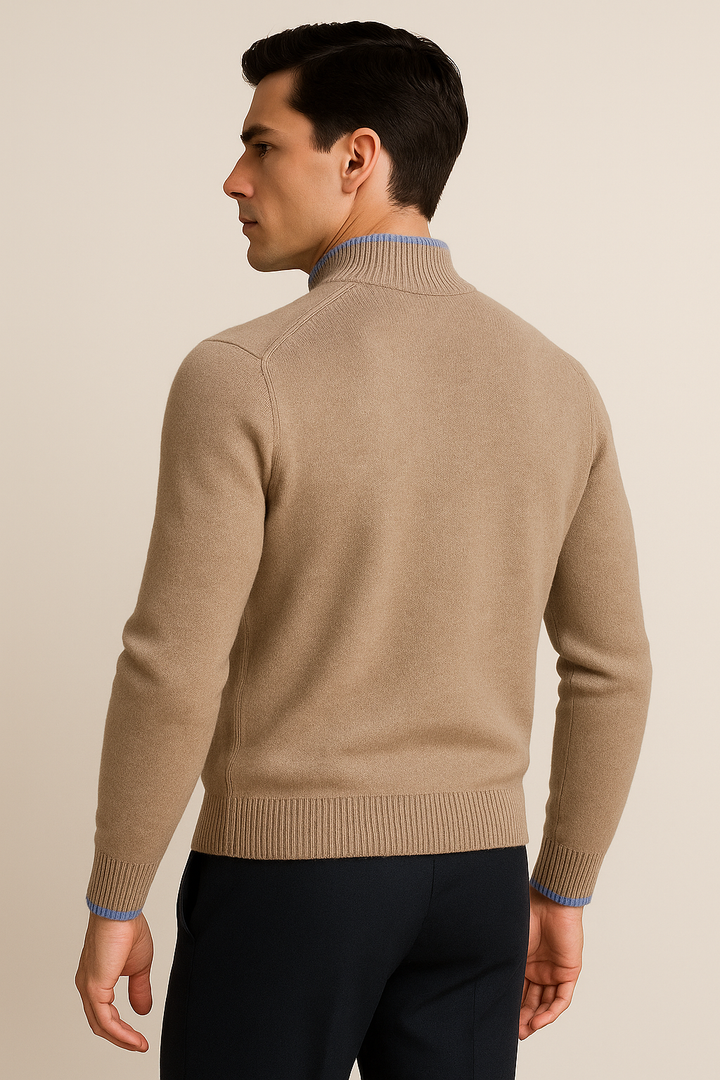 Terenzo Zip Cardigan Beige