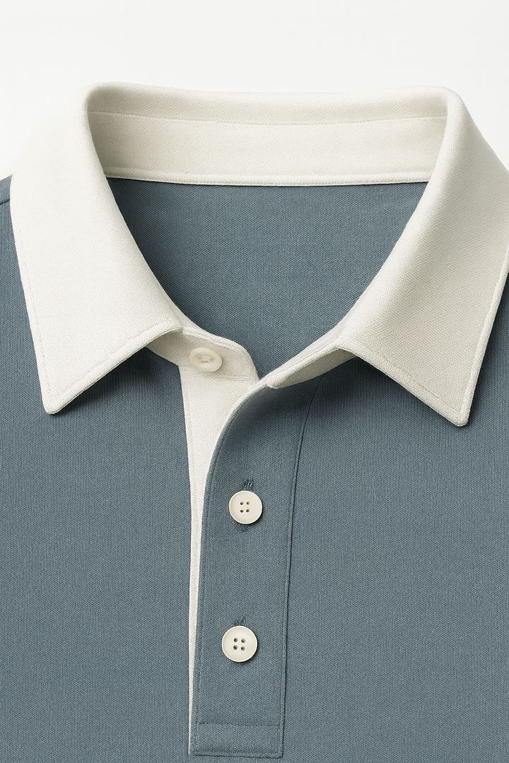 Valerio Polo Knit Cyan