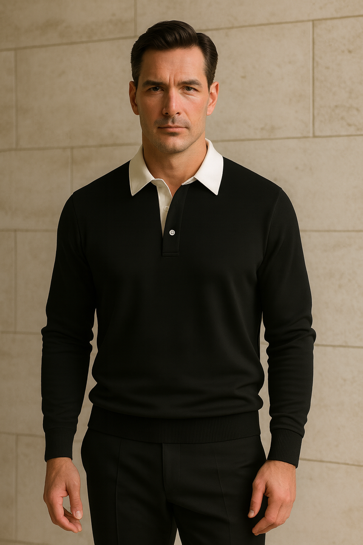 Valerio Polo Knit Black