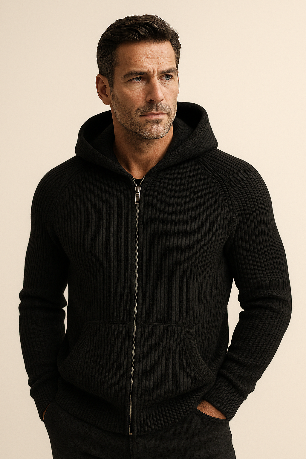 Sorrento Hooded Knit Black