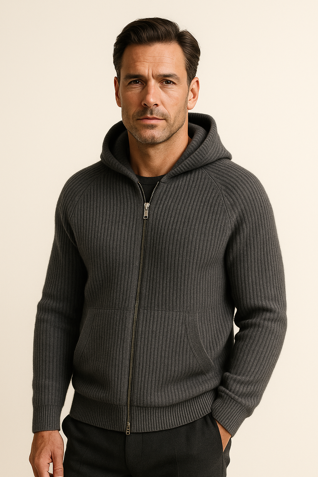 Sorrento Hooded Knit Dark grey