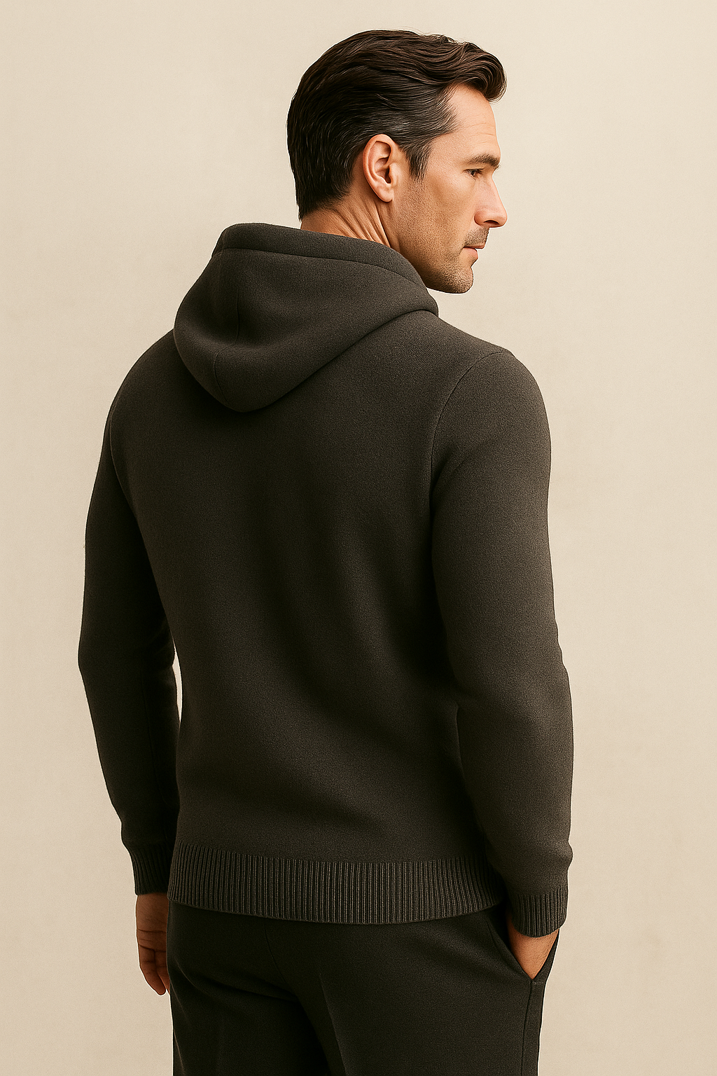Taviano Hooded Knit Dark Grey
