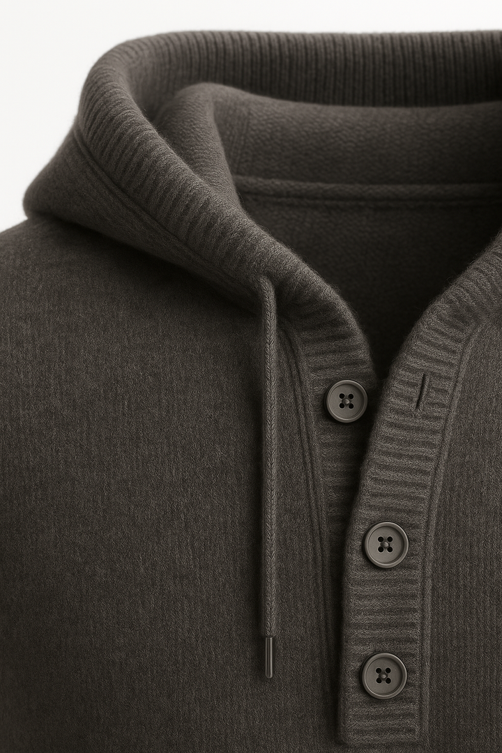 Taviano Hooded Knit Dark Grey