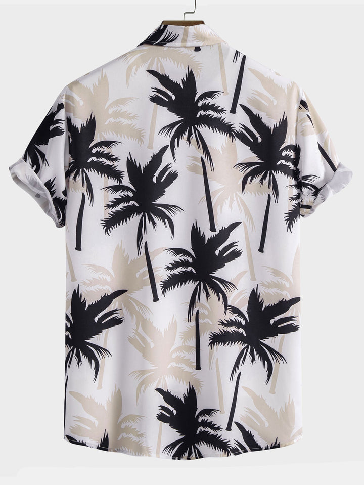 Palm Tree Button-Down Shirt & Swim Shorts