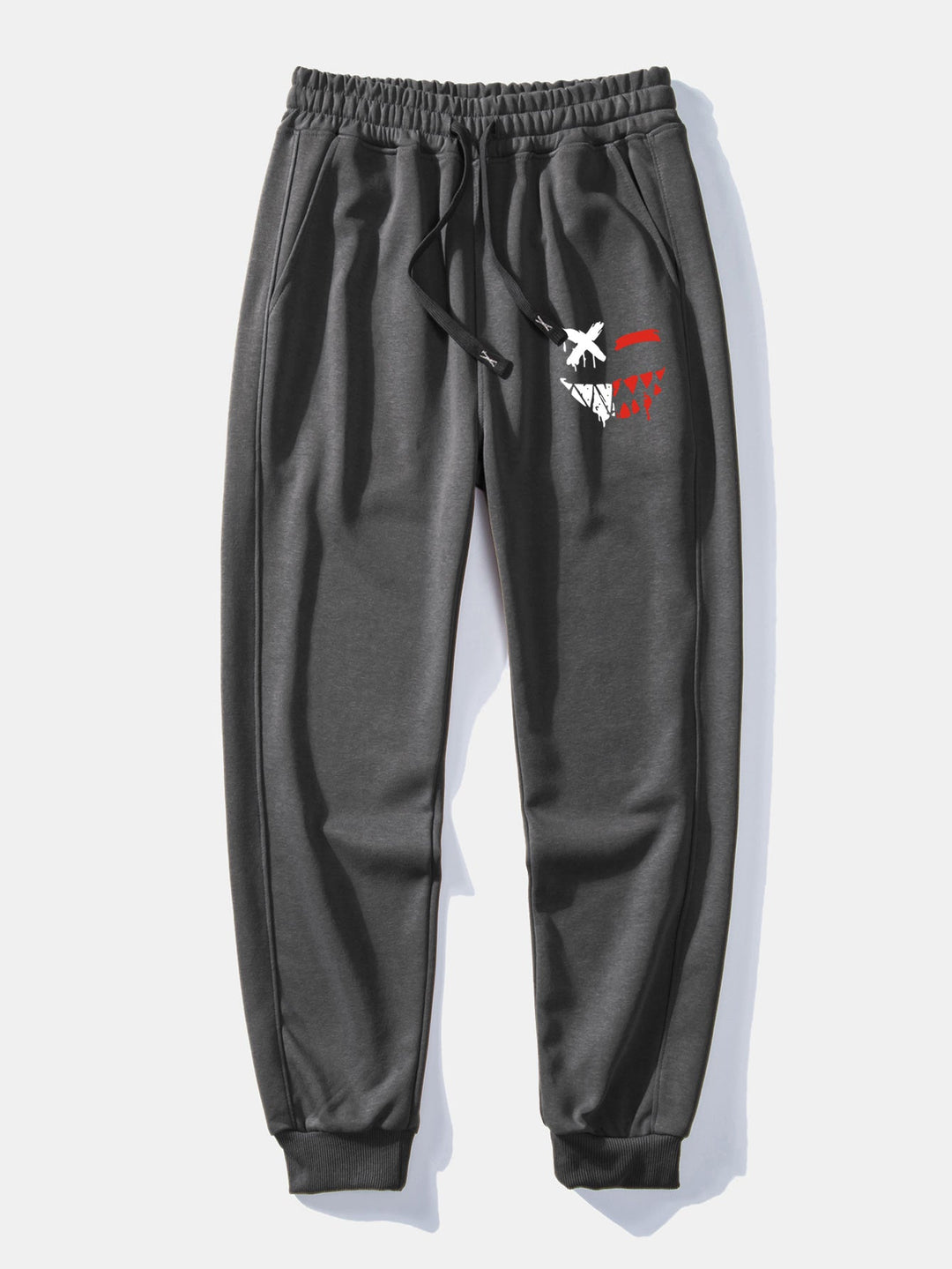 Oplosbare Evil Smiley Face Print Relax Fit Hoodie & Joggingbroek