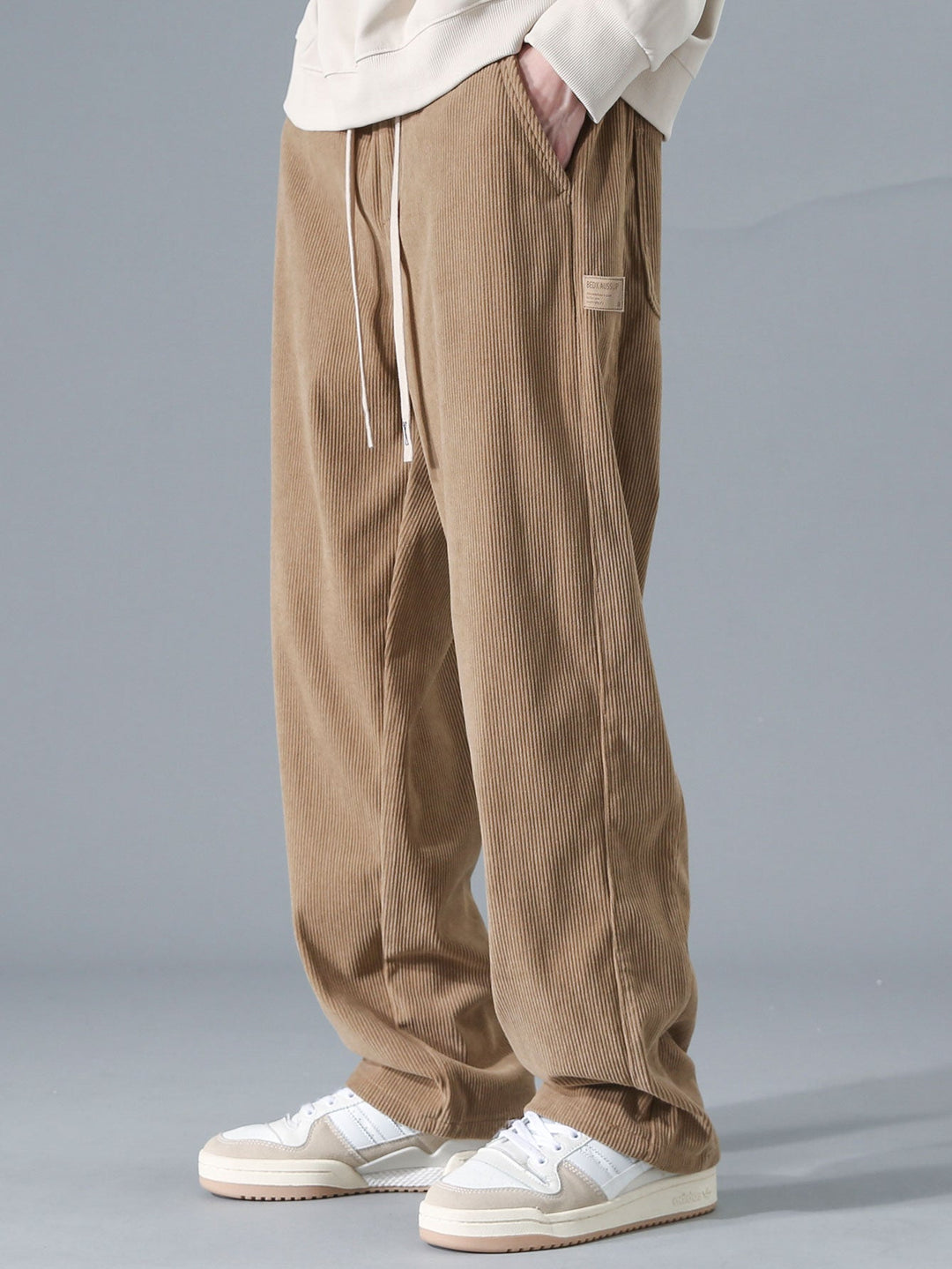 Paris Print Relax Fit Sweatshirt & Straight Leg Corduroy Pants