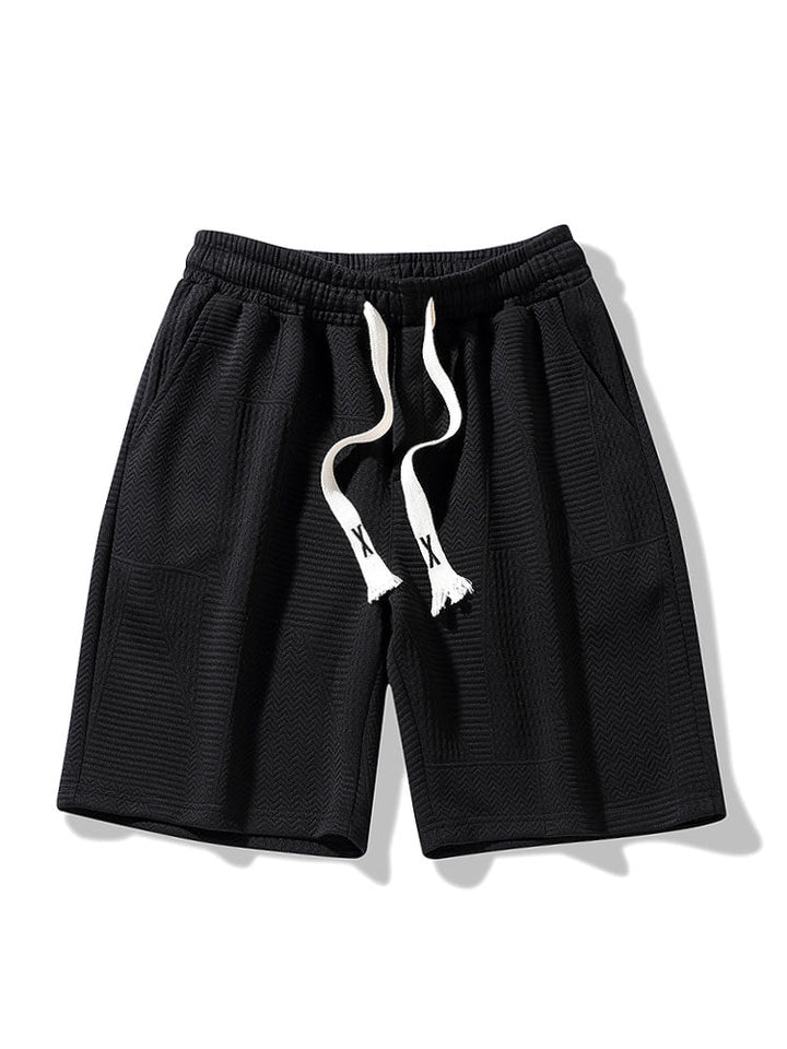 Geometrisch Jacquard Korte Mouw Boog Hem T-Shirt & Shorts