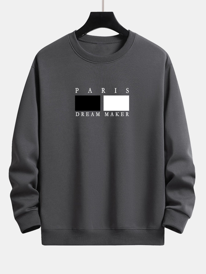 Paris Dream Maker Print Relax Fit Crew Neck Sweatshirt & Joggingbroek