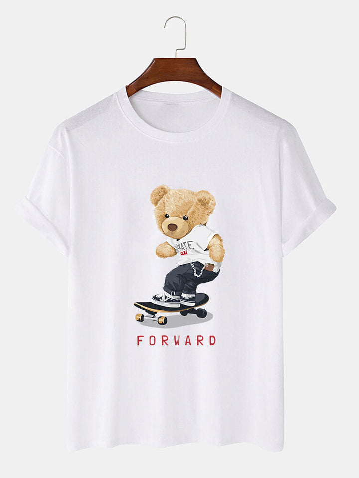 Beer Op Skateboard Print T-Shirt