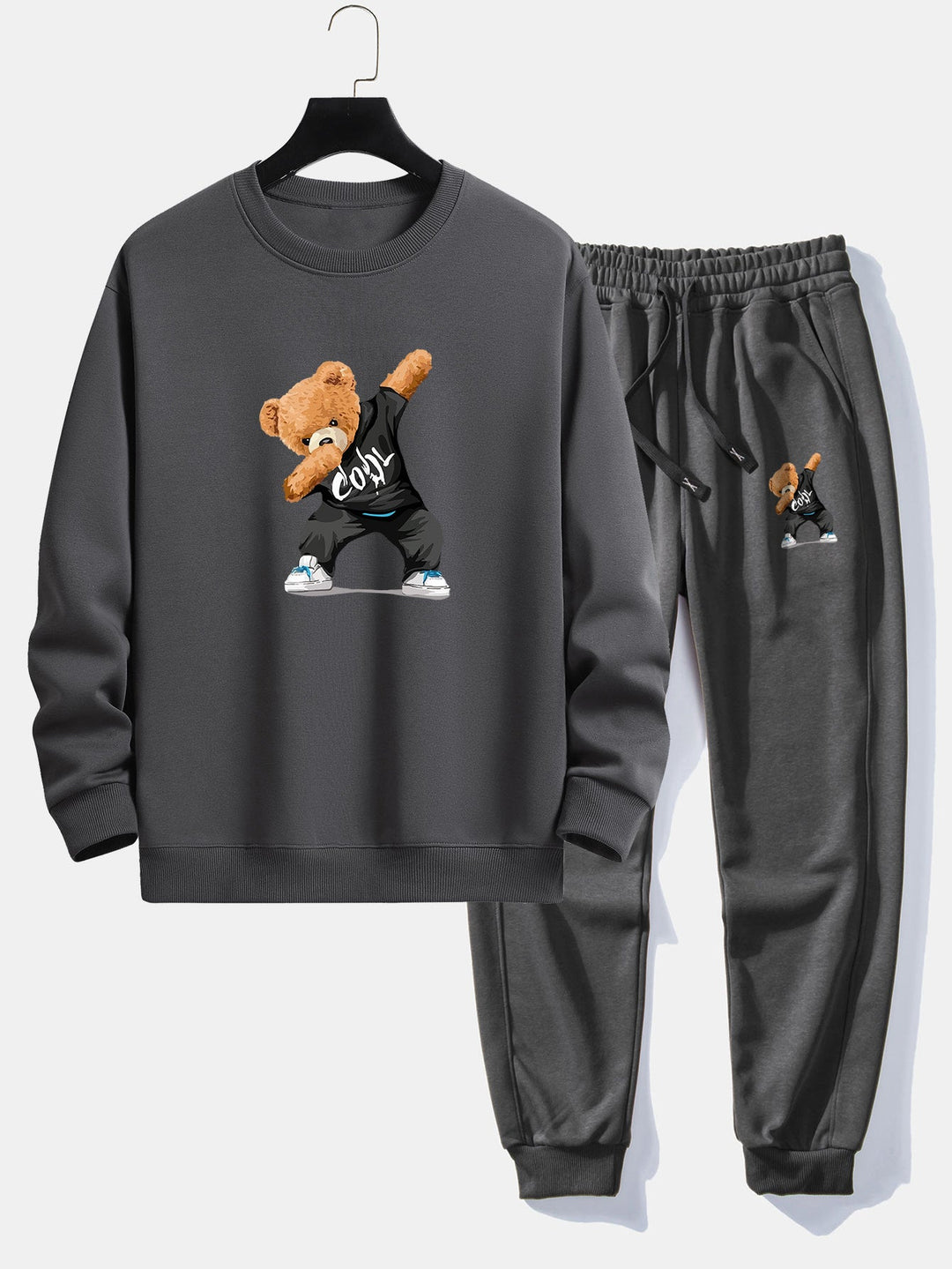 Cool Bear Print Relax Fit Crew Neck Sweatshirt & Joggingbroek