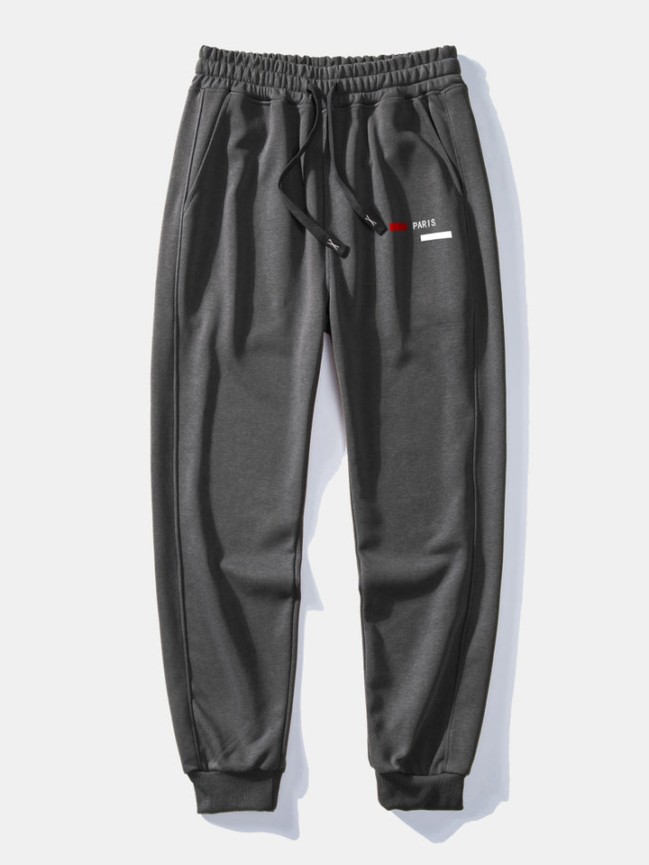 Paris Stripe Print Relax Fit Crew Neck Sweatshirt & Joggingbroek