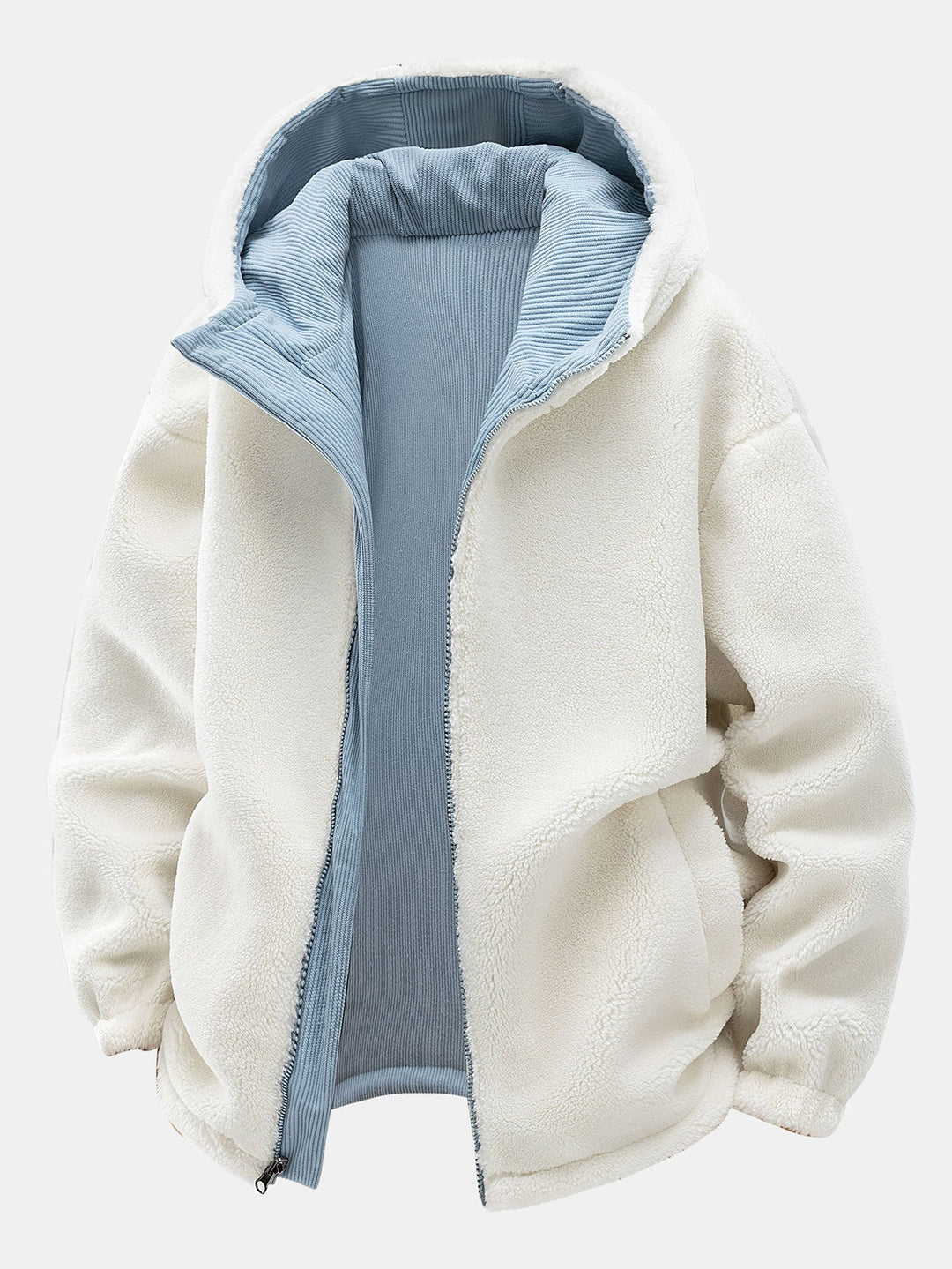 Teddy corduroy reversible jacket with hood