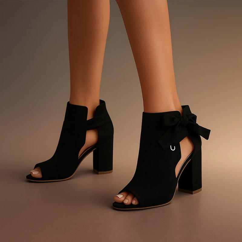 Marcella | Suede Peep-Toe Heels
