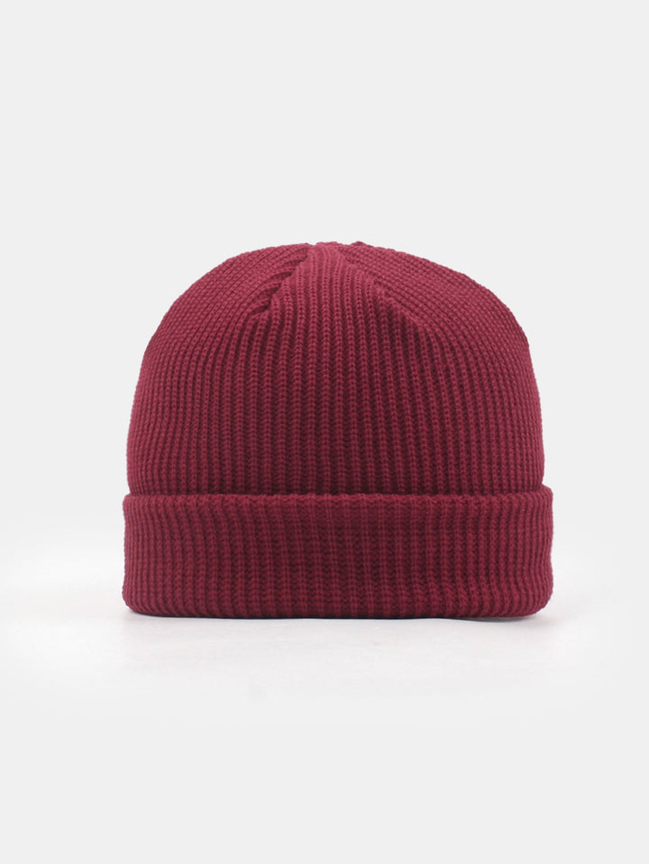 Solid Kleur Warme Korte Gebreide Muts