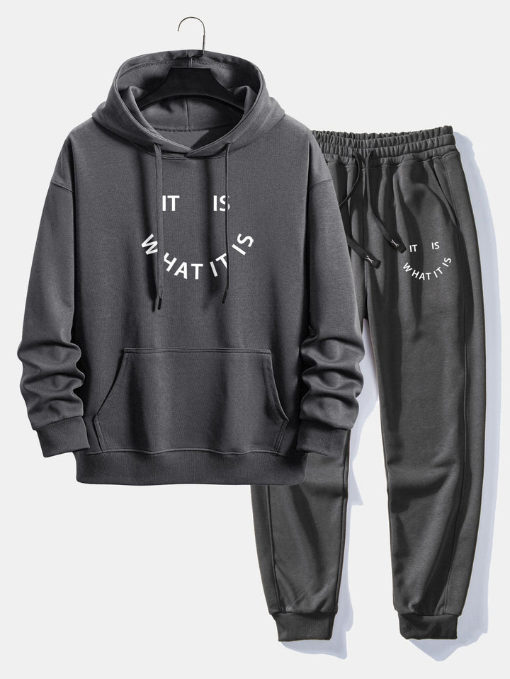 It Is What It Is Print Relax Fit Hoodie & Joggingbroek