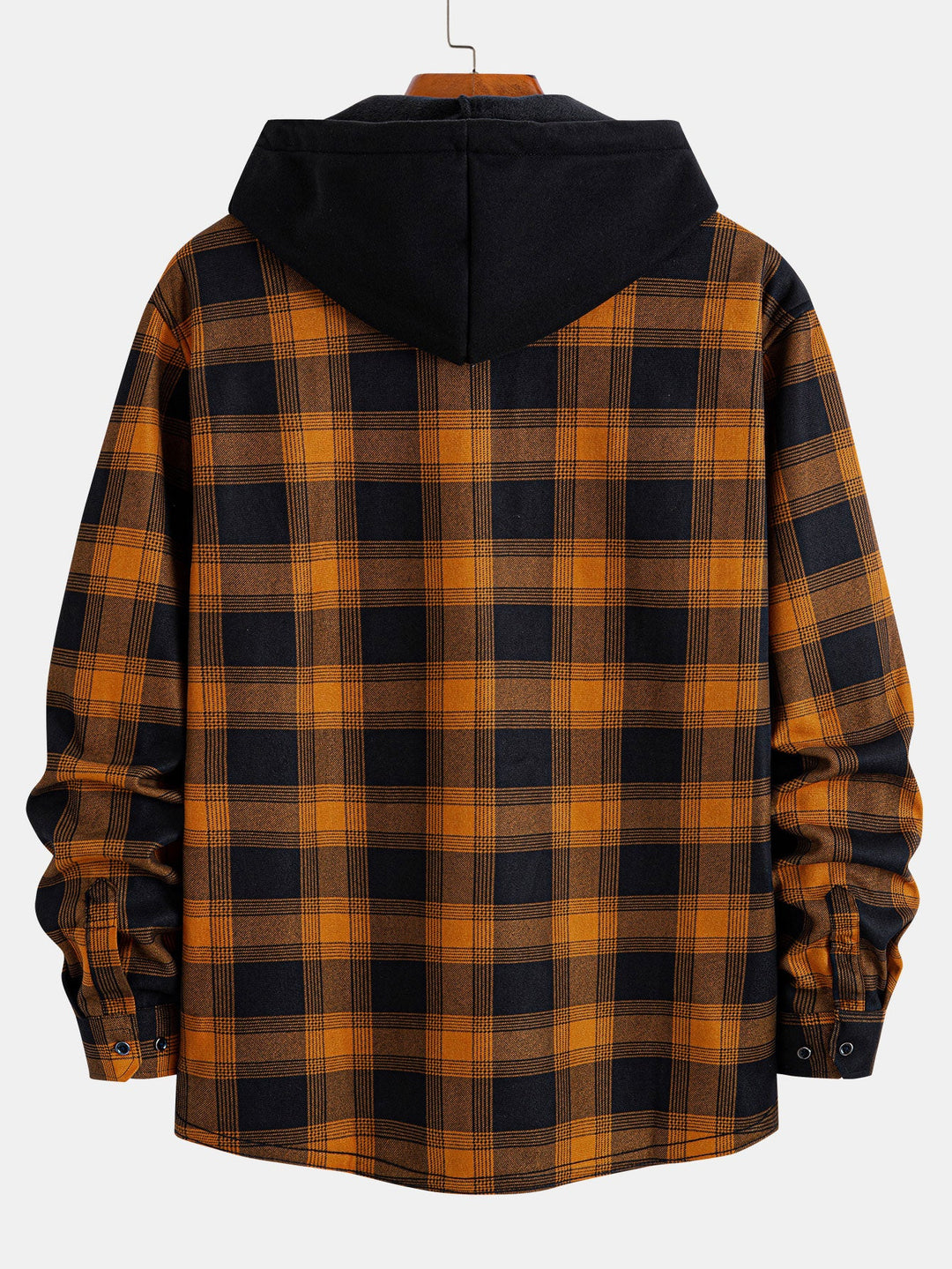 Flanellen fleece gevoerde capuchontrui met zakken