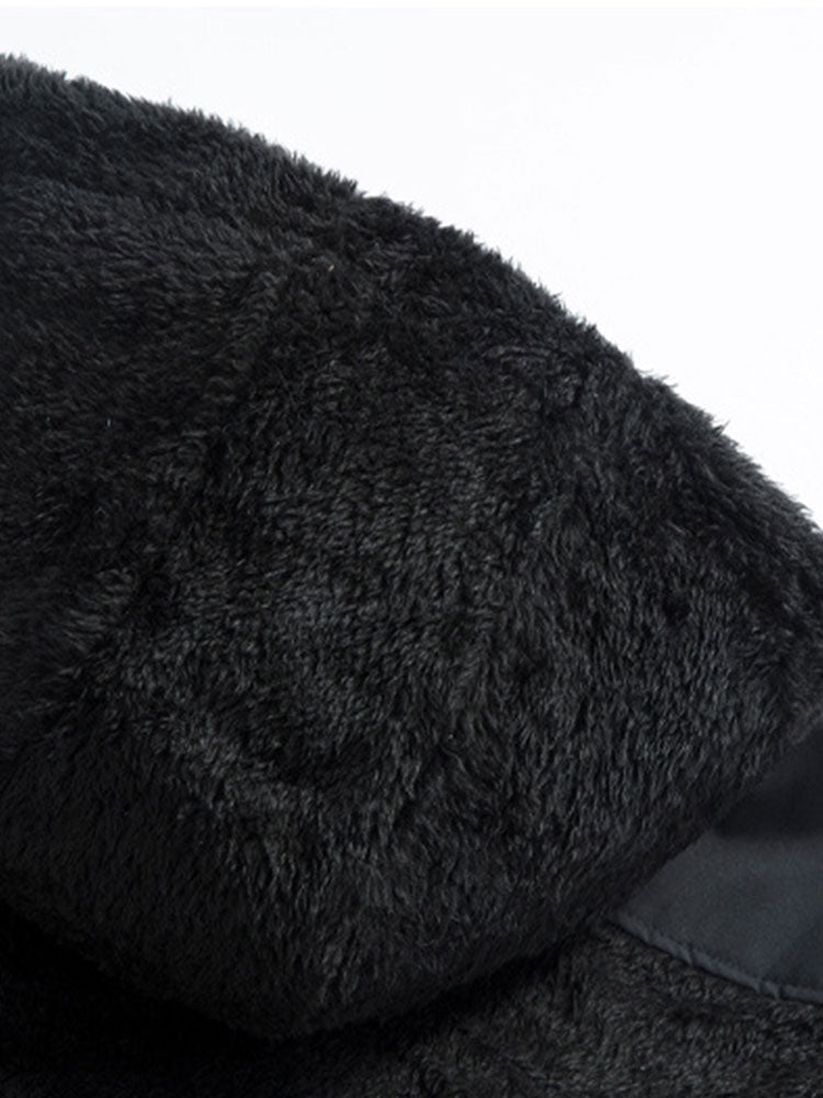 Teddy fleece quilted jacket with hood