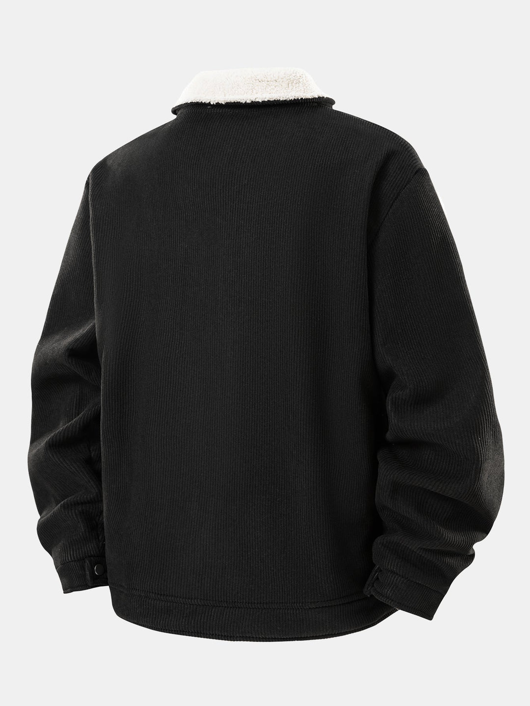 Teddy gevoerde ritssluiting corduroy jas