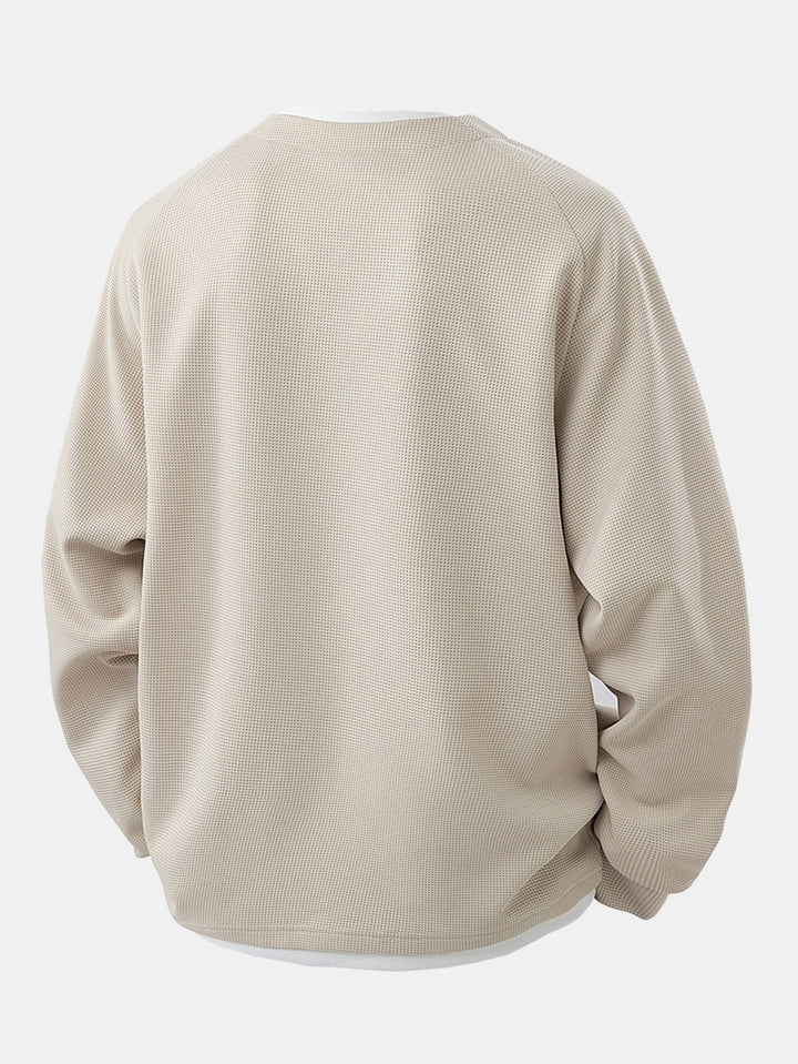 Raglanmouw 2-in-1 Wafel T-shirt