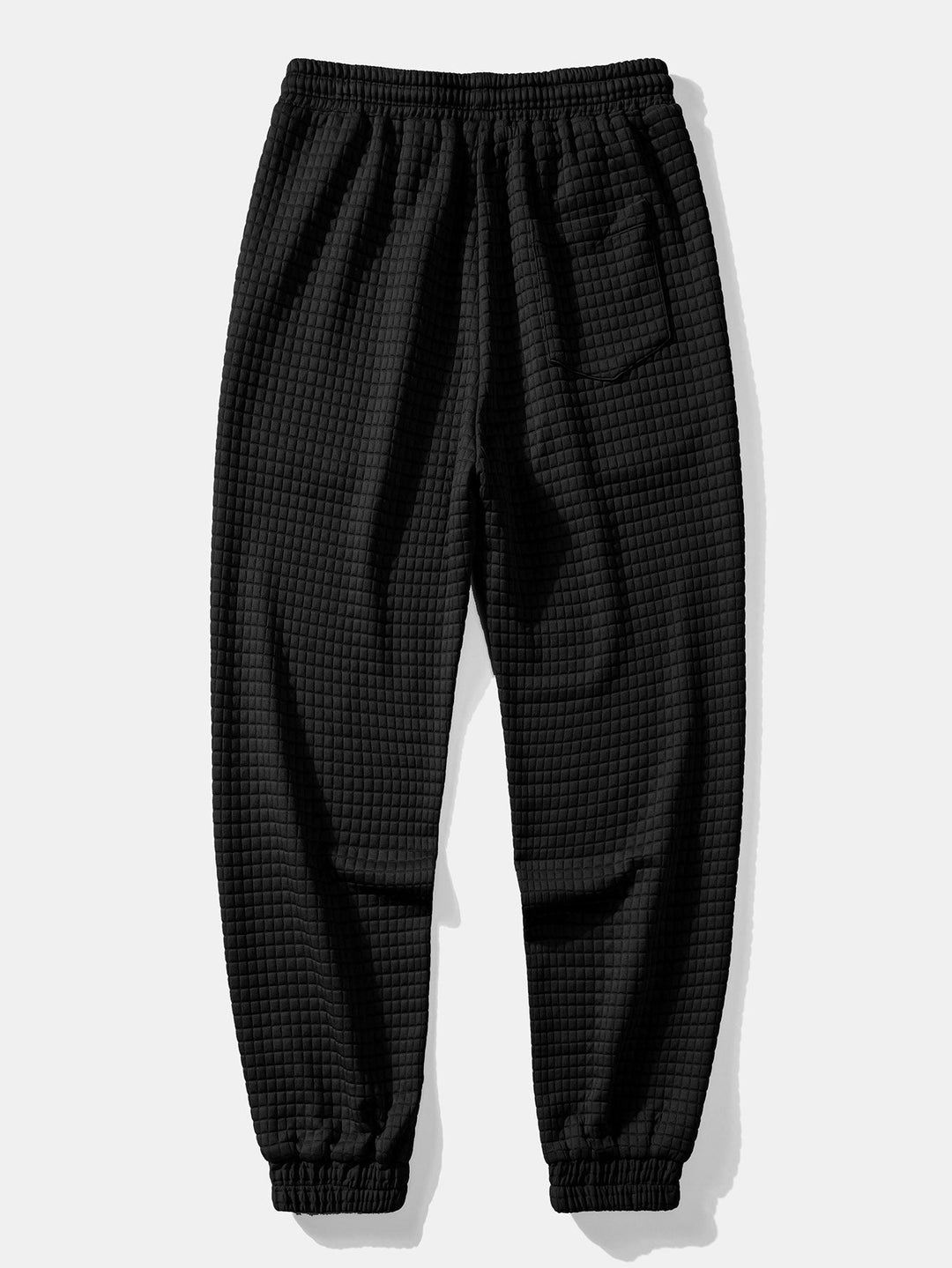 Gequilted Waffle Jacquard Overshirt & Trekkoord Waffle Joggingbroek