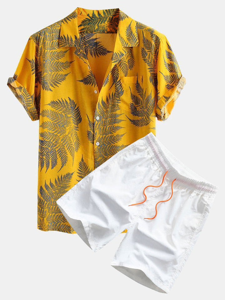 Tropische Planten Print Shirts & Zwemshorts