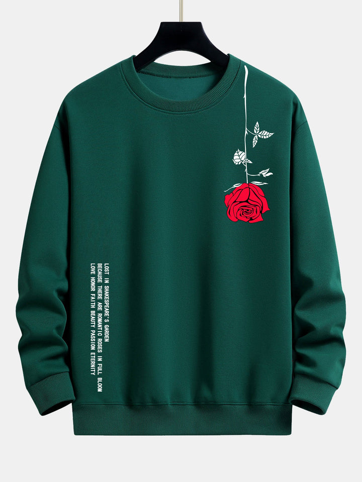 Slogan Rozenprint Relax Fit Sweatshirt