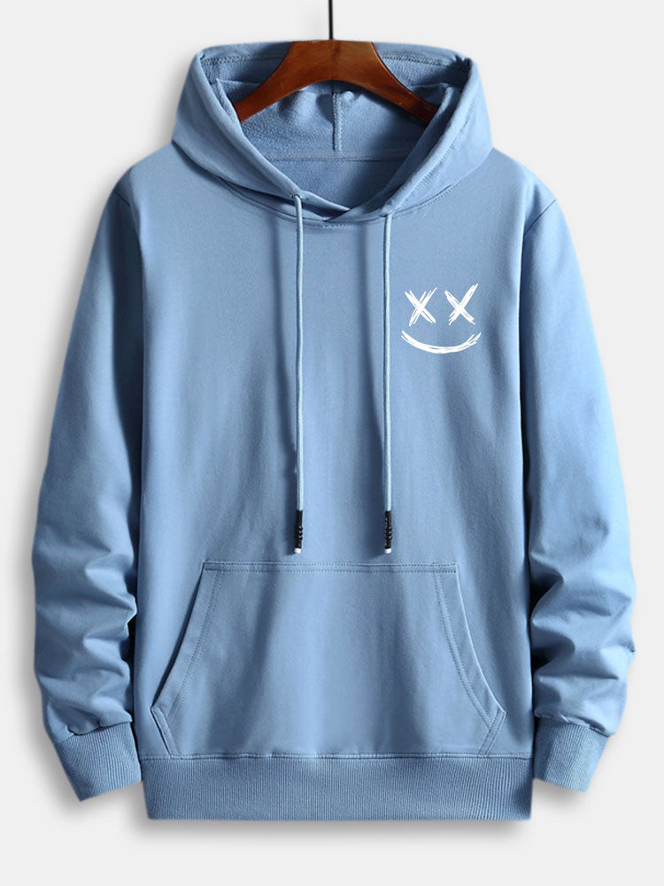 Smiley Print Katoenen Hoodie