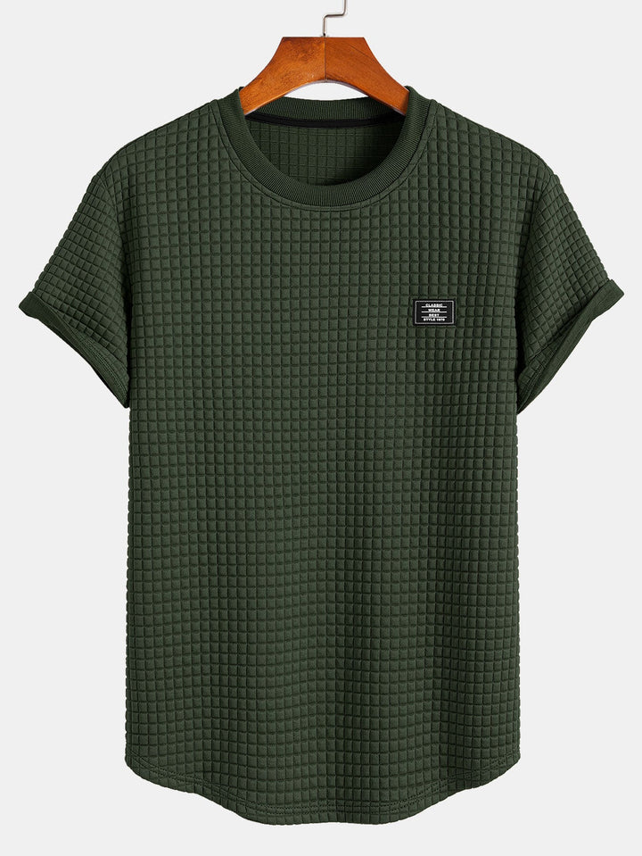 Korte Mouw Wafel Boog Hem T-Shirt