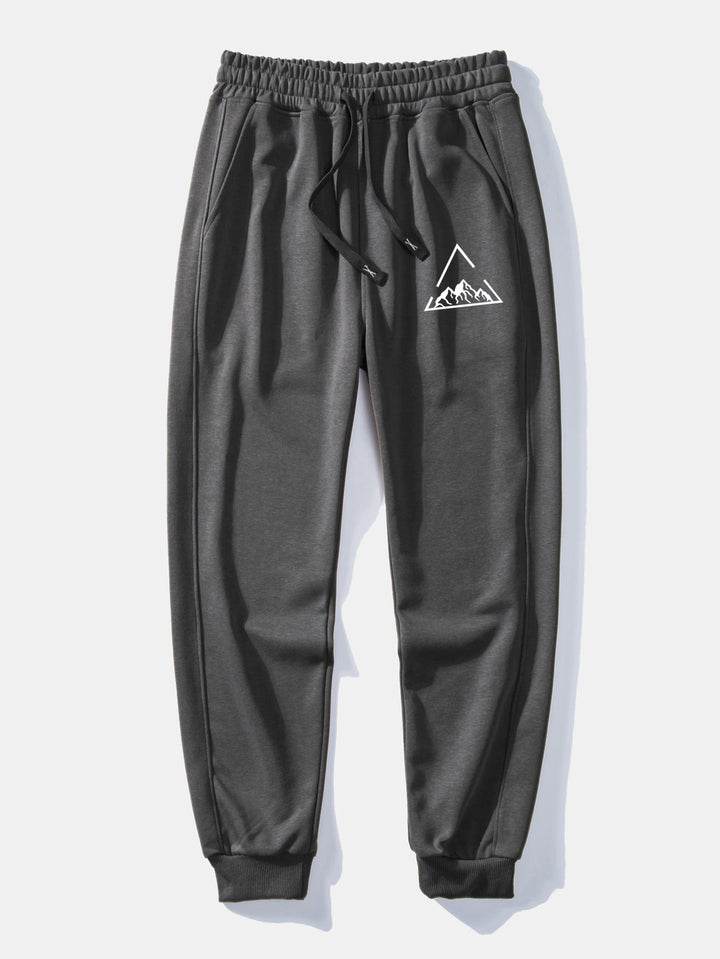 Triangle Mountain Print Relax Fit Hoodie & Joggingbroek