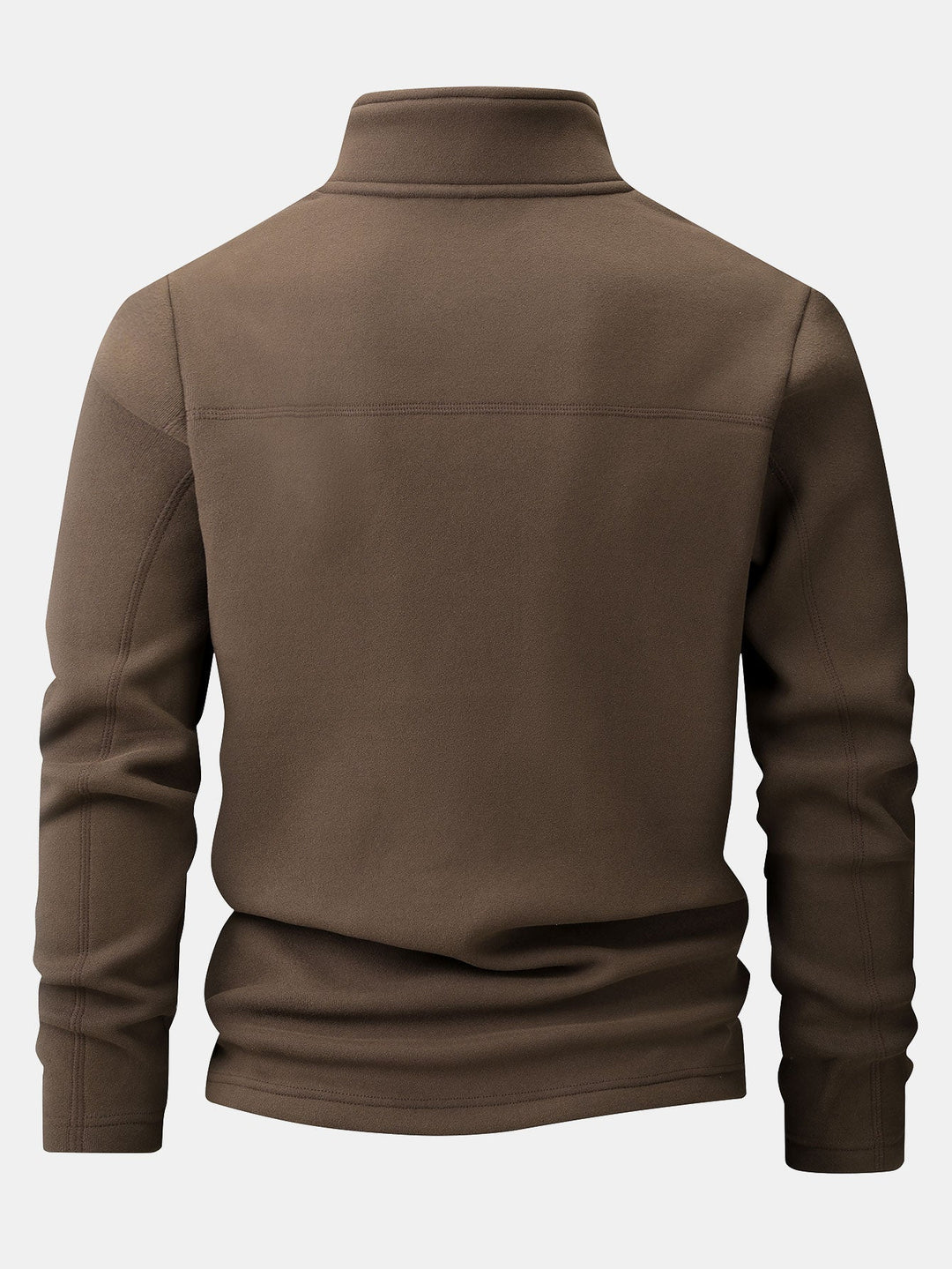 Fleece sweater met kwartrits & polar fleece broek met rechte pijpen