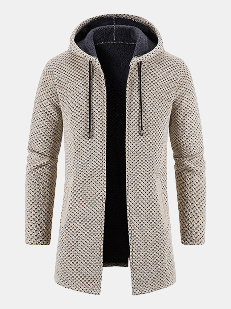 Lange Lijn Textuur Hoodie Sweater