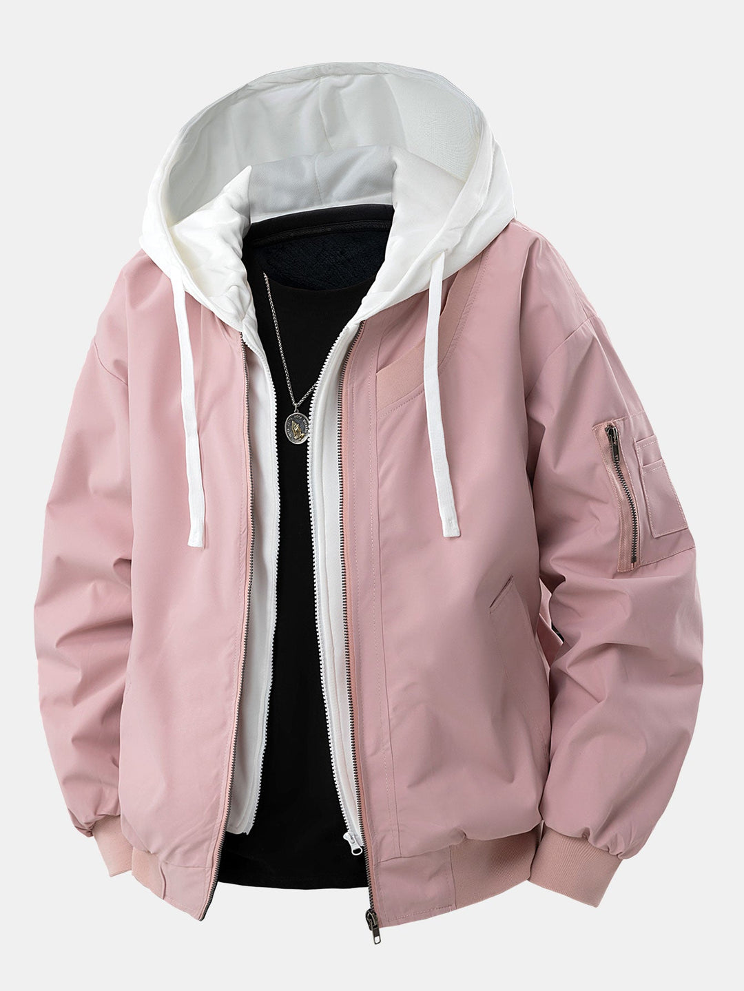 Quilted Bomber Jacket with Hood