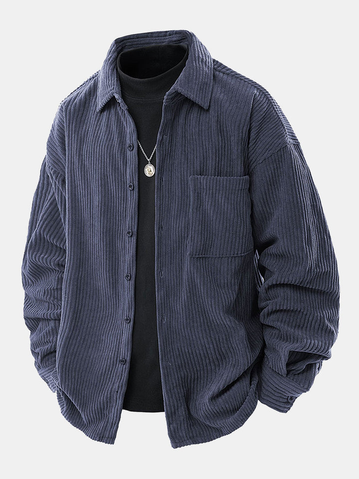 Relaxed Fit Button-Down Shirt in Corduroy