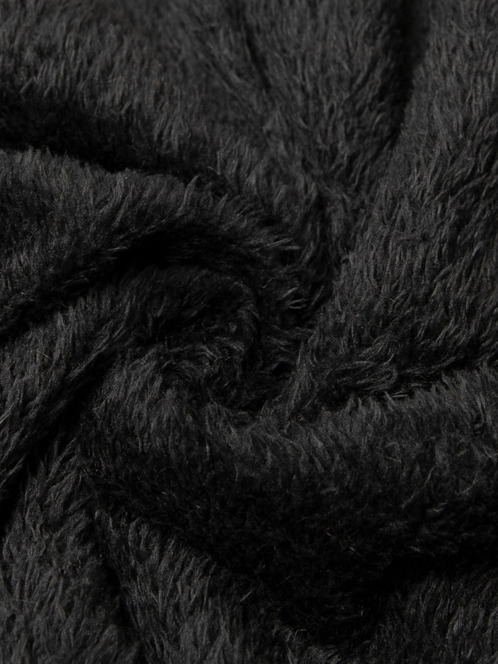Faux fur coat with zipper