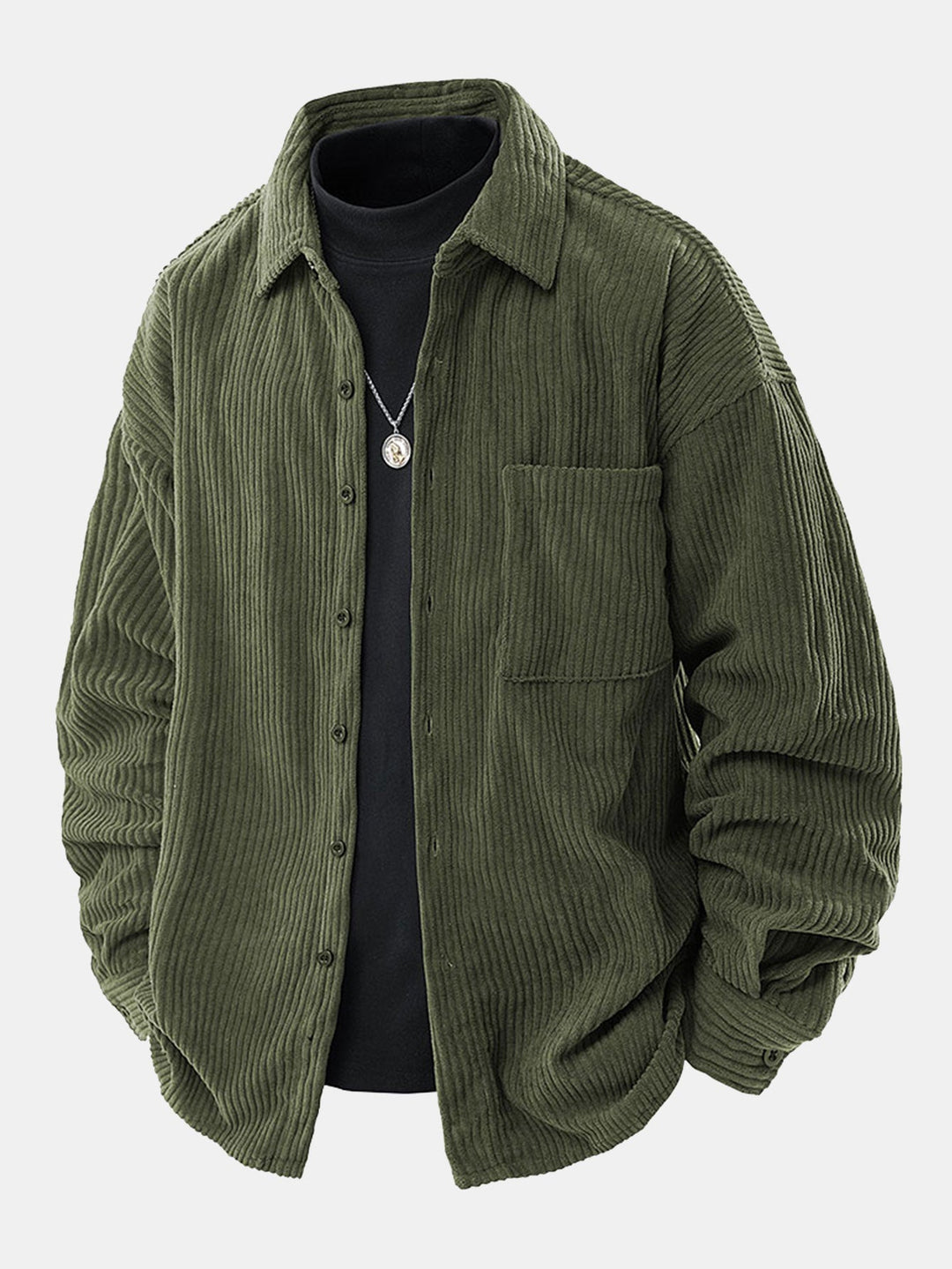 Relaxed Fit Button-Down Shirt in Corduroy