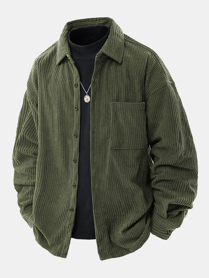 Relaxed Fit Button-Down Shirt in Corduroy