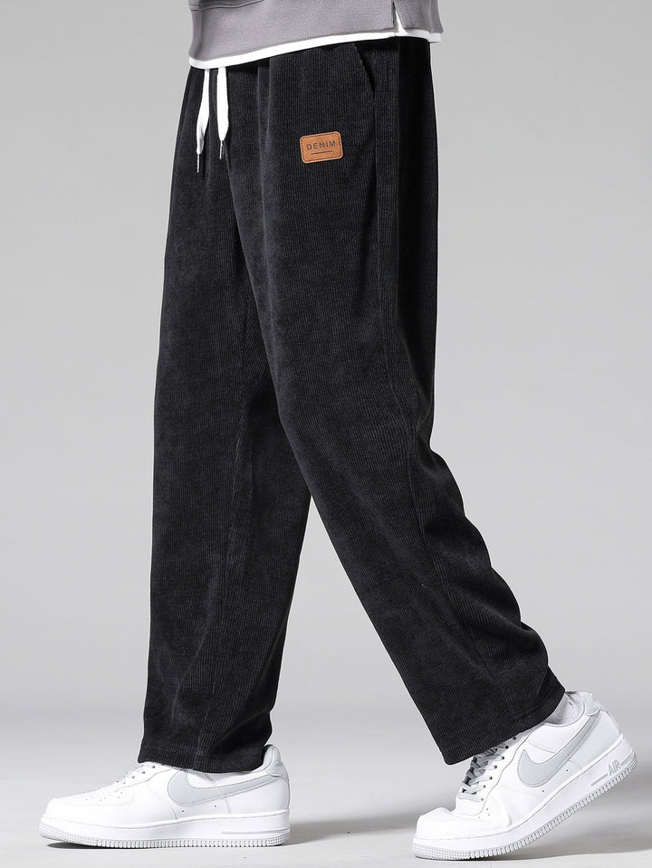 New York Print Relax Fit Hoodie & Rechte Pijpen Corduroy Broek