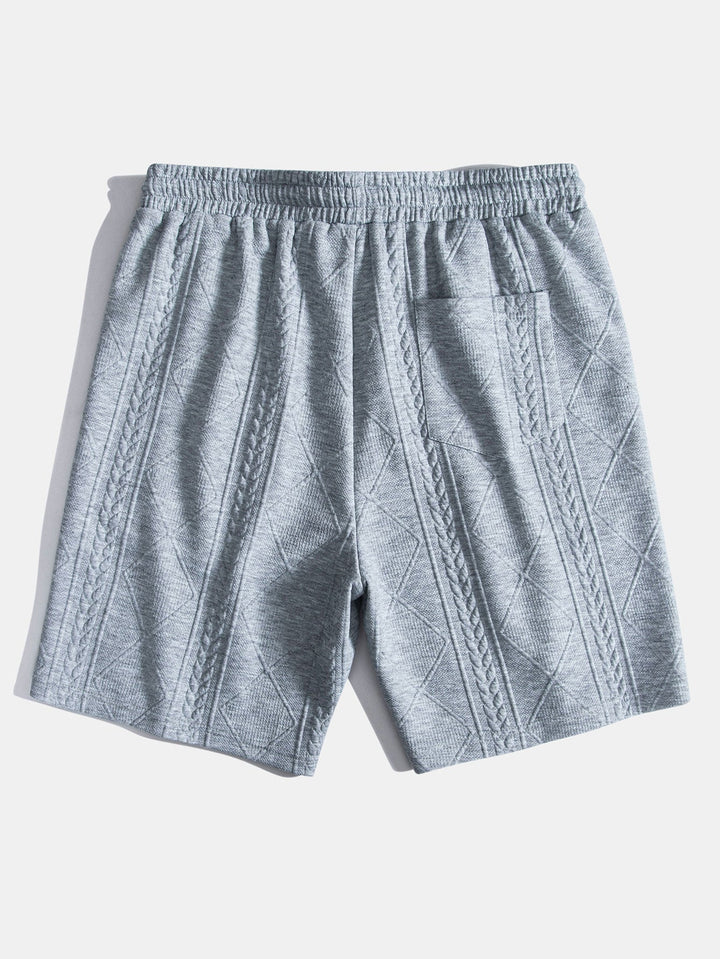 Korte Mouw Geometrisch Jacquard Boog Hem T-Shirt & Shorts