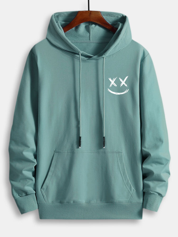 Smiley Print Katoenen Hoodie