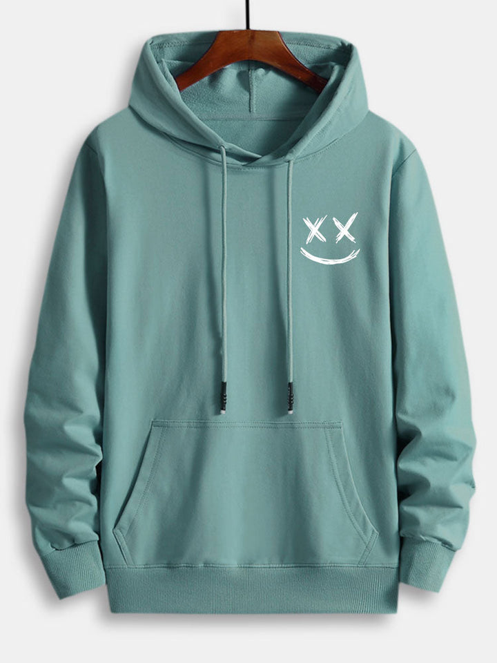 Smiley Print Katoenen Hoodie