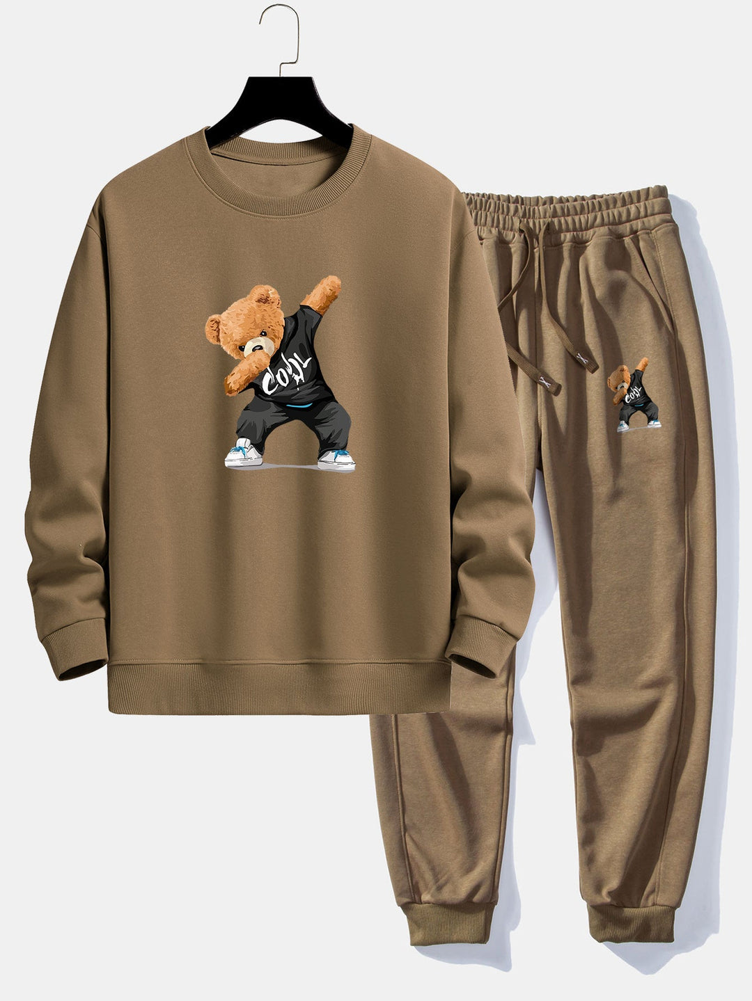 Cool Bear Print Relax Fit Crew Neck Sweatshirt & Joggingbroek