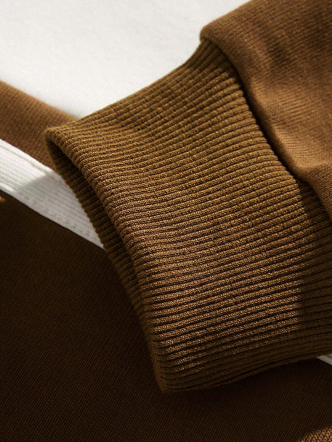 Relax Fit Kleur Blok Patchwork Polo Sweatshirt