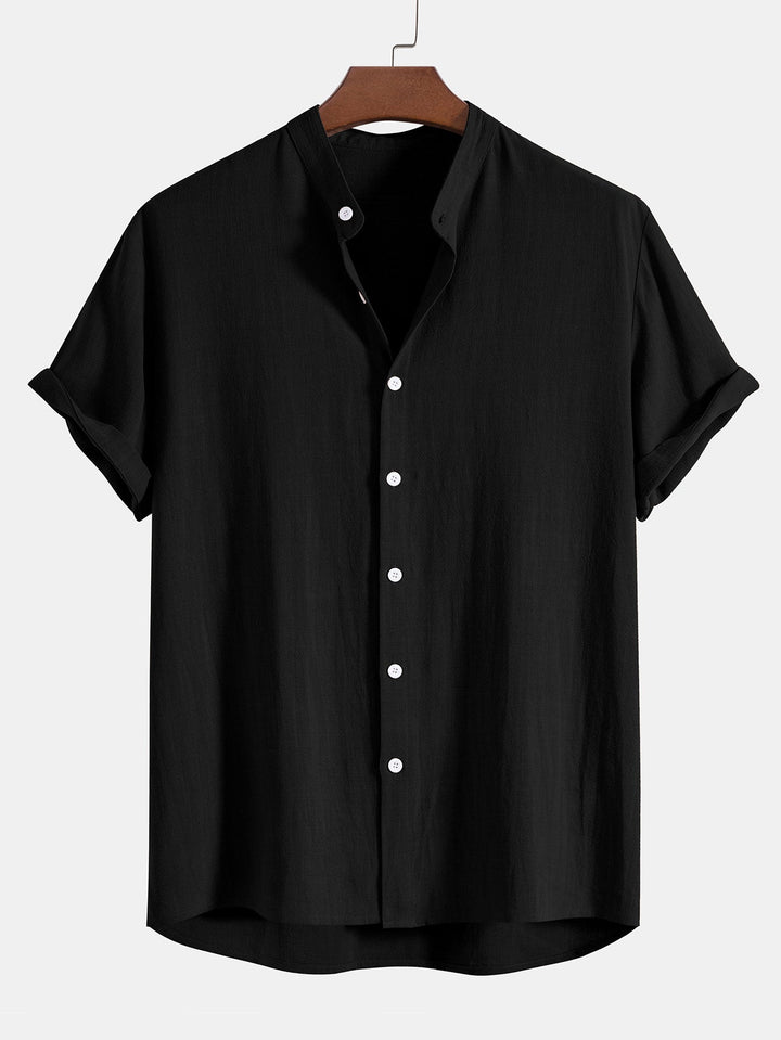Linen and Rayon Blend Shirt & Linen Cotton Blend 11" Shorts