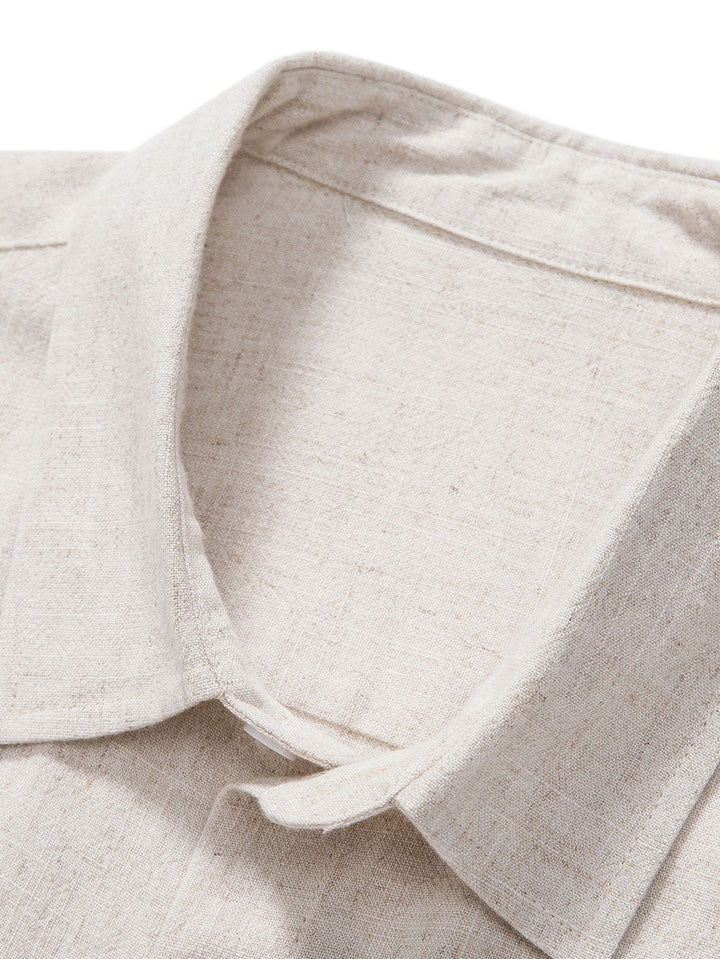 Linen Rayon Shirt & Straight-Leg Linen Pants