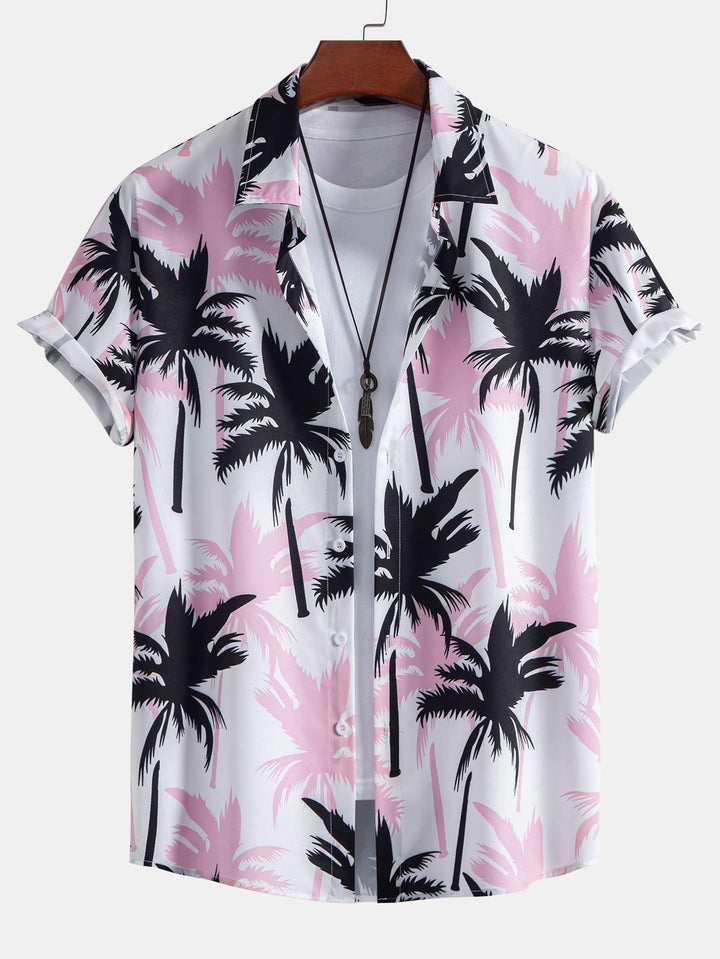 Palm Tree Button-Down Shirt & Swim Shorts